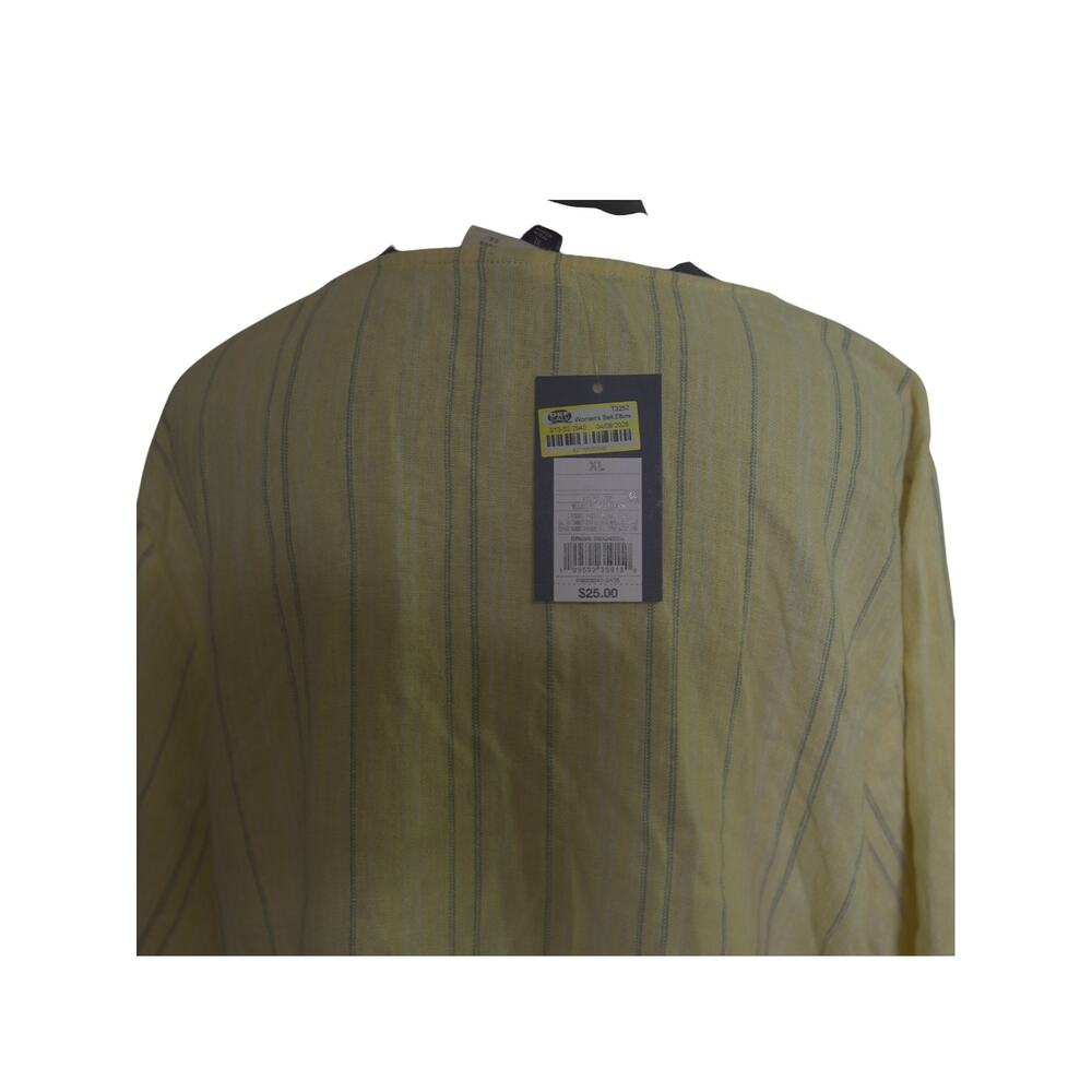 Universal Thread XL Butter Yellow Stripe Tassel Tie Bell Sleeve Top NWT - Picture 11 of 15